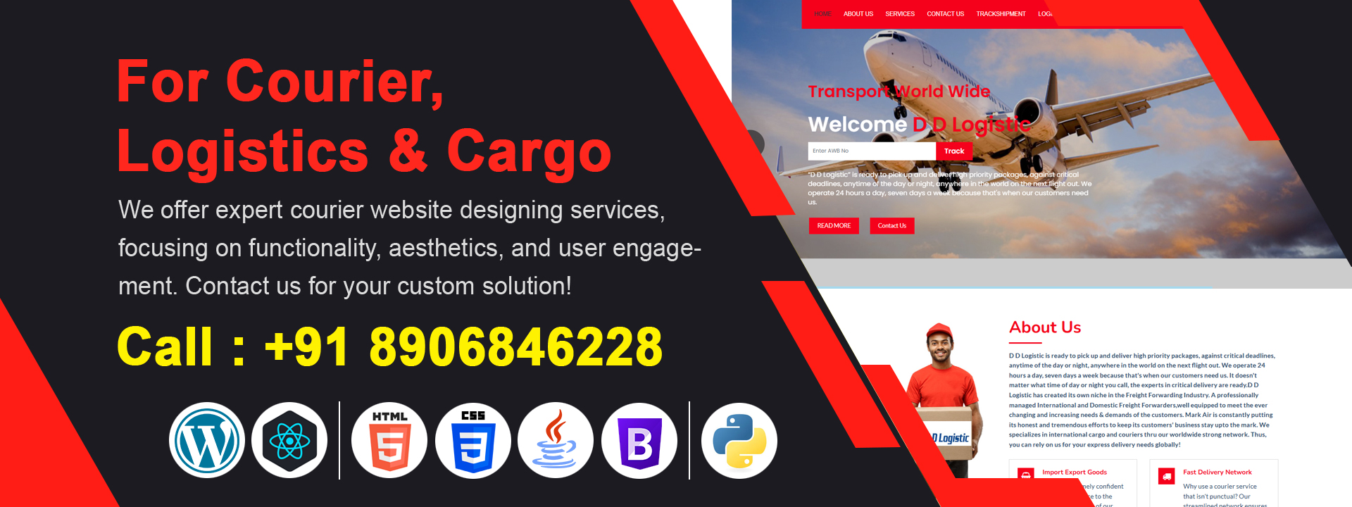 best courier website design company in bangalore