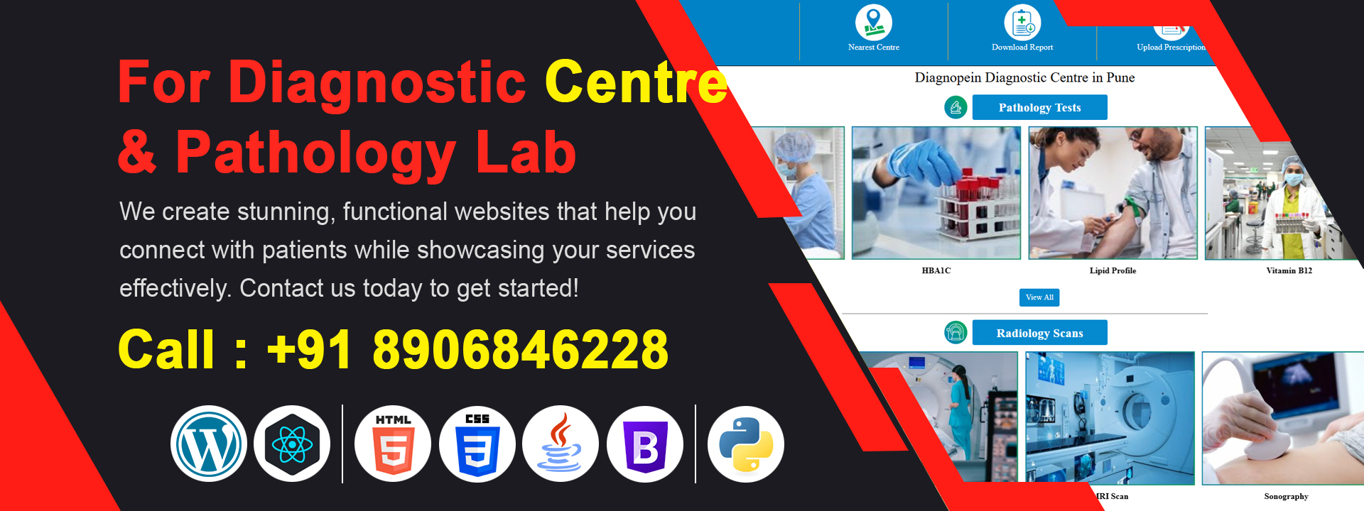best diagnostic center website design company in thane