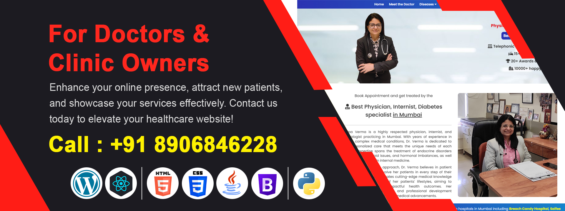 best doctor website design company in faridabad