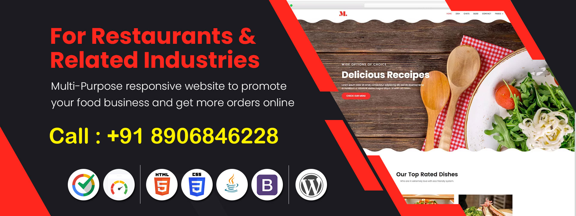 best restaurant website design company in vadodara
