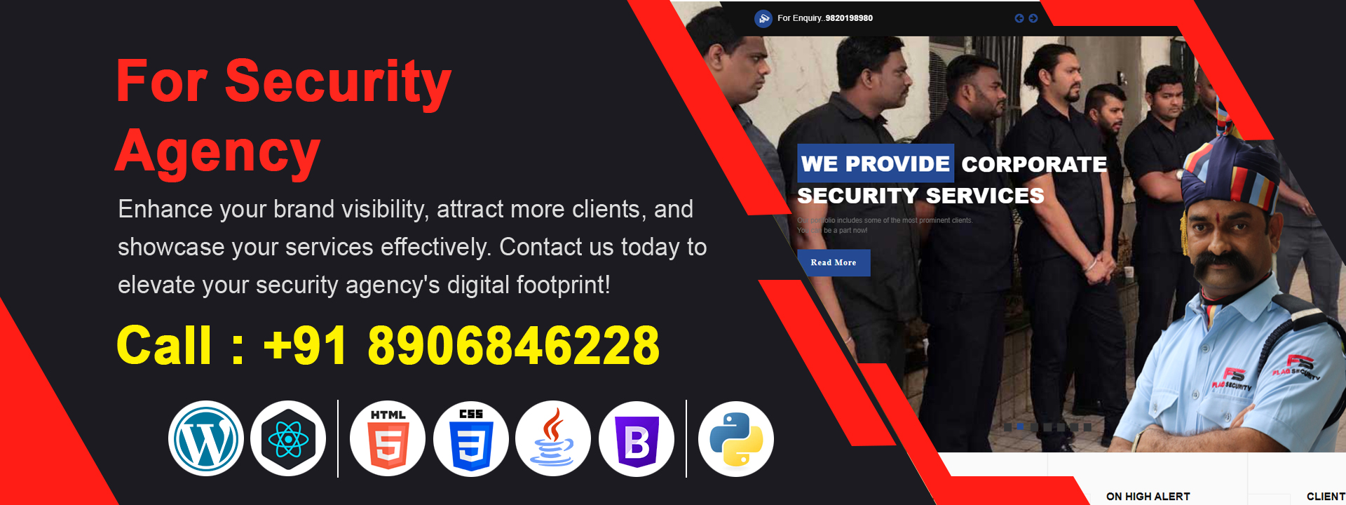 best security agency website design company in cooch behar