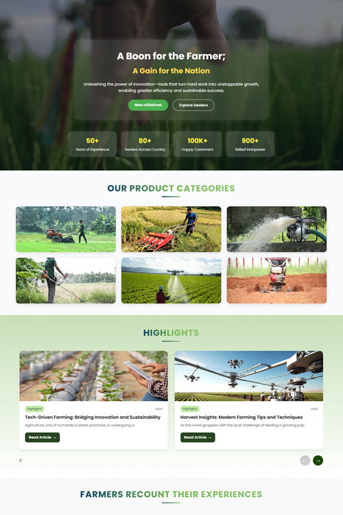 farm machinery website design prayagraj