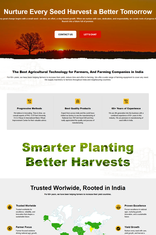 farm machinery website design prayagraj