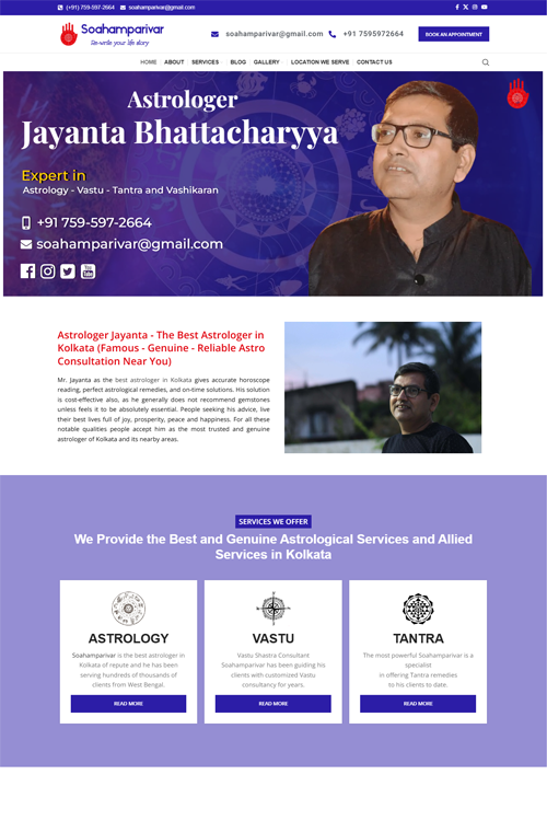 astrologer website designing in kakdihi