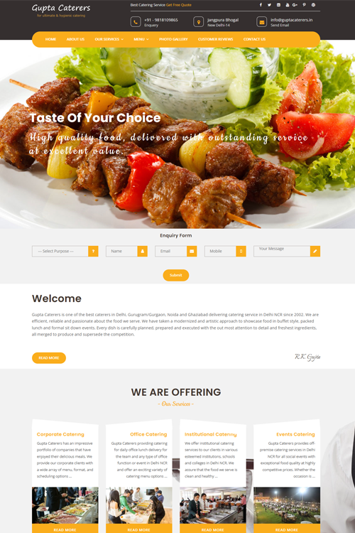 best catering website design company madurai