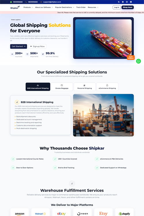 best courier website design in bangalore