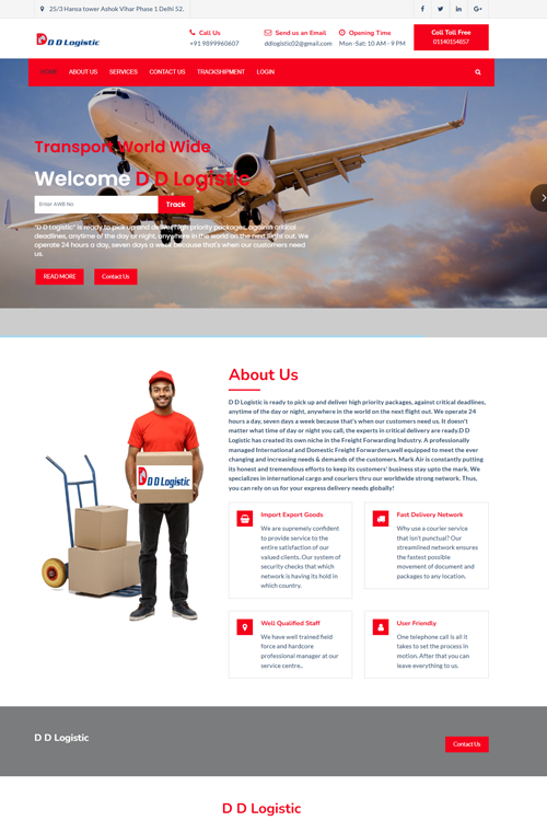 best courier website design in bangalore