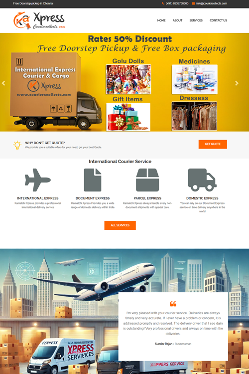 best courier website design in bangalore