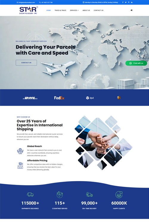 best courier website design in bangalore