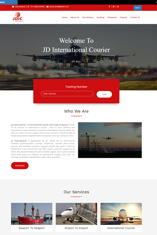 best courier website design in bangalore