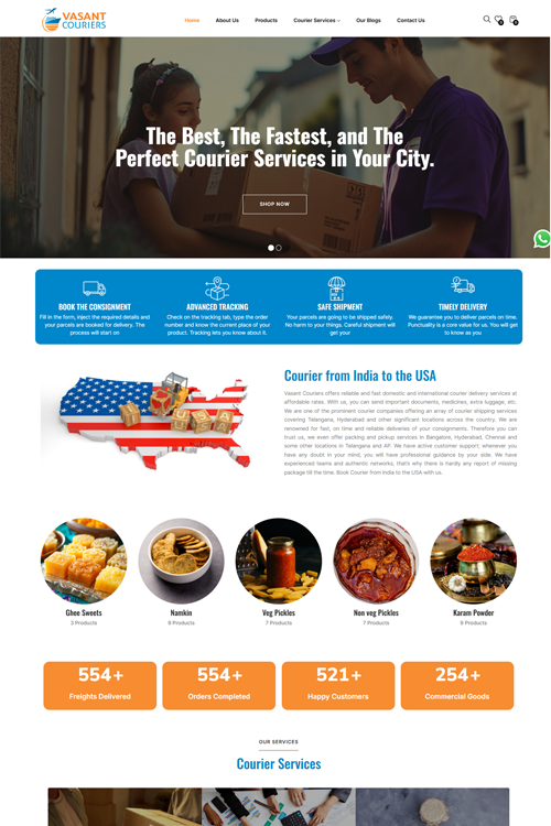 best courier website design in bangalore