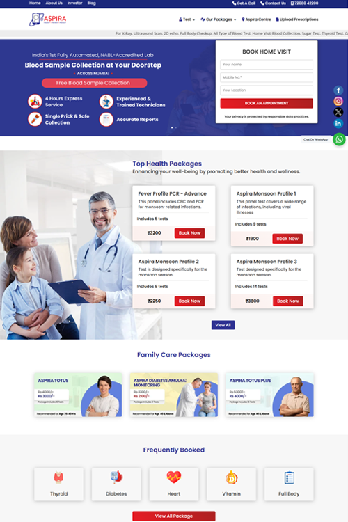 best diagnostic center website design in thane