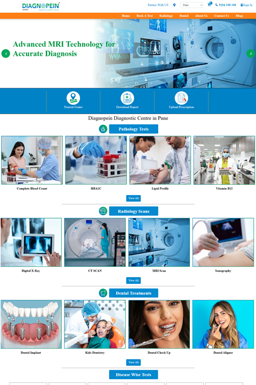best diagnostic center website design in thane