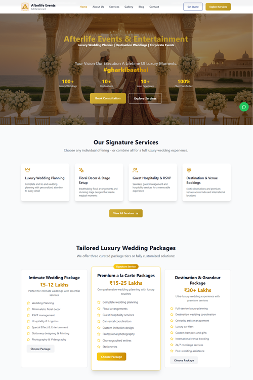 best event organizer website design in jabalpur