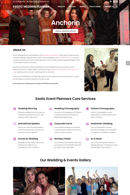 best event organizer website design in jabalpur
