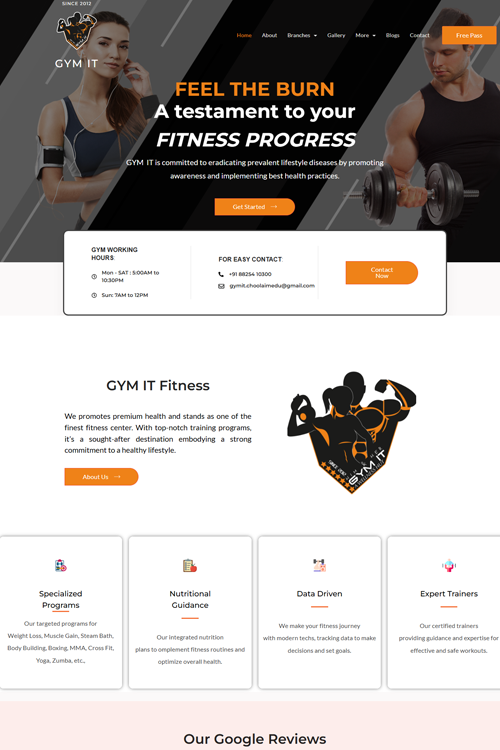 best gym website design in dhanbad