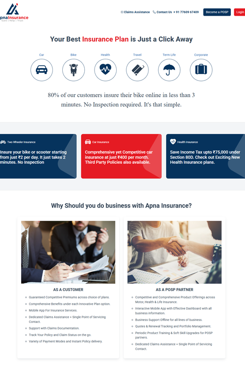 best insurance website designing company baruipur
