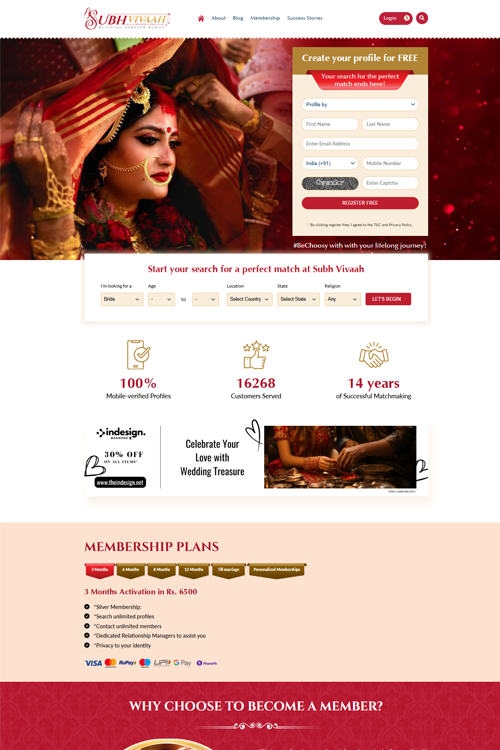 matrimonial website designers in kakinada