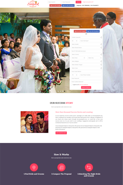 matrimonial website designers in kakinada