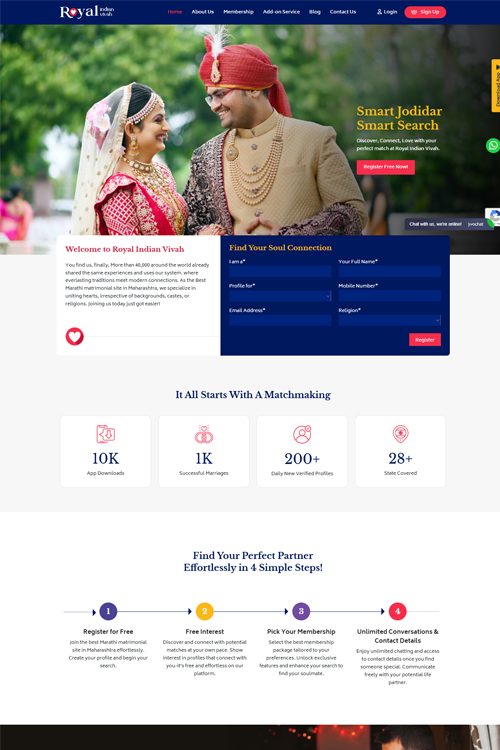 matrimonial website designers in kakinada