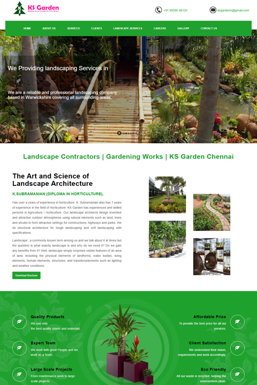 garden maintenance website designing