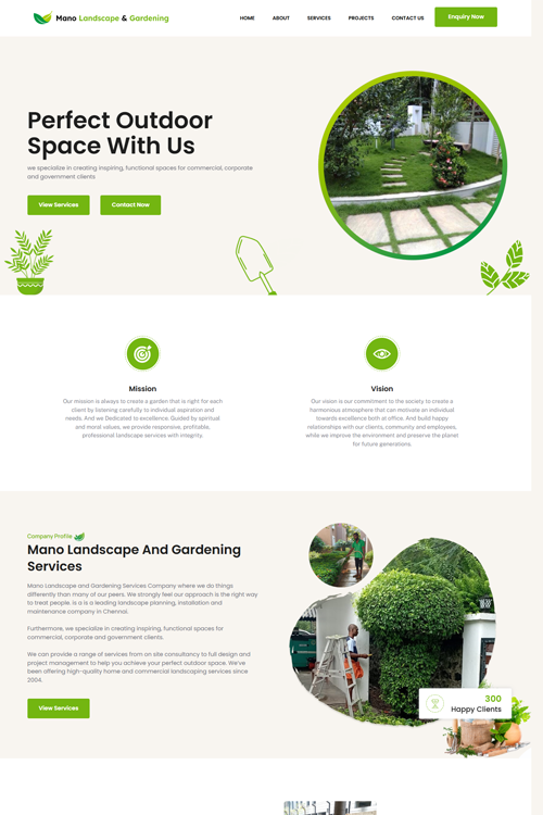 garden maintenance website designing