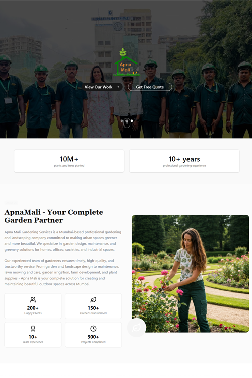garden maintenance website designing