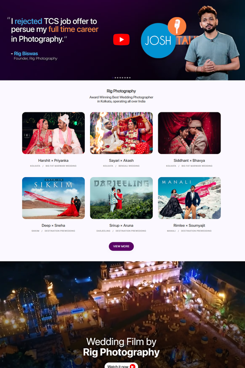 best photographer website design in patna