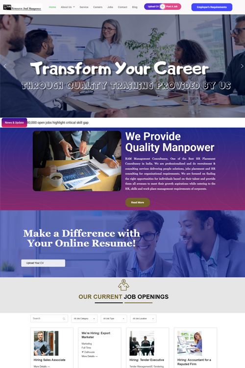 best placement agency website design in bangalore