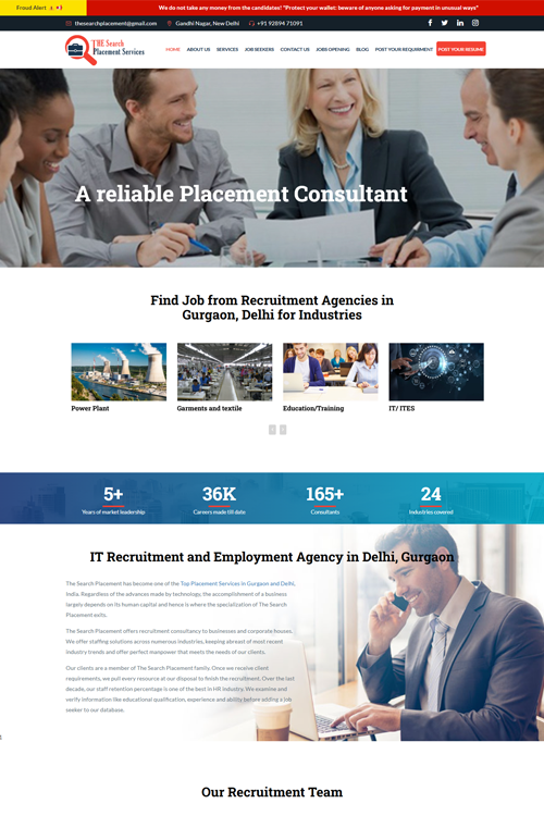 best placement agency website design in bangalore