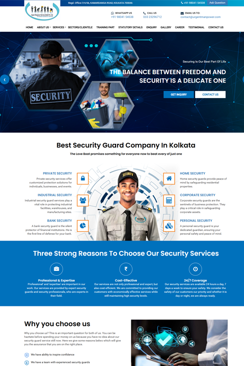 best security agency website design in cooch behar