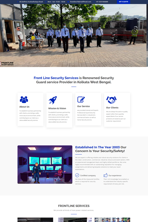 best security agency website design in cooch behar