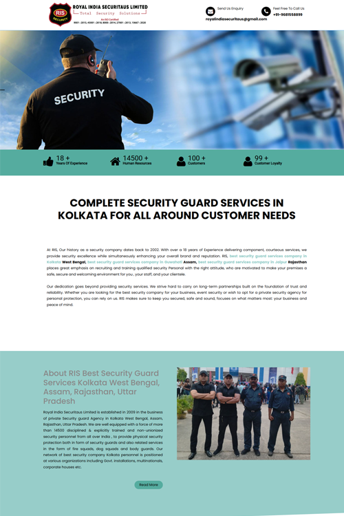 best security agency website design in cooch behar