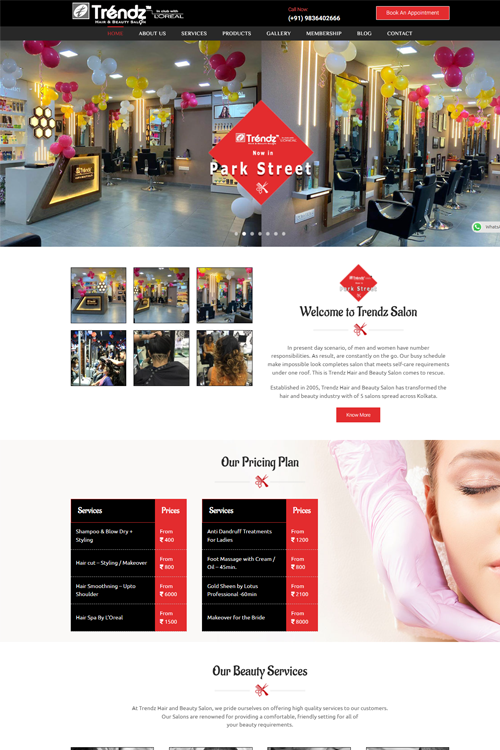 internet website designers for salons in munsirhat