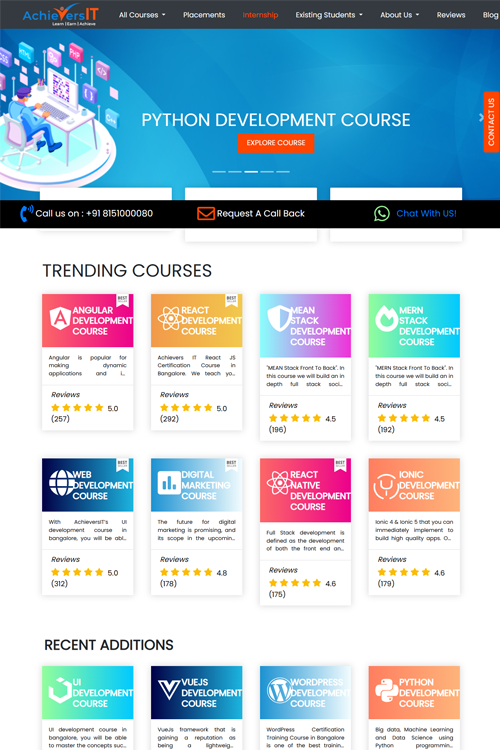 best training centre website design in chennai