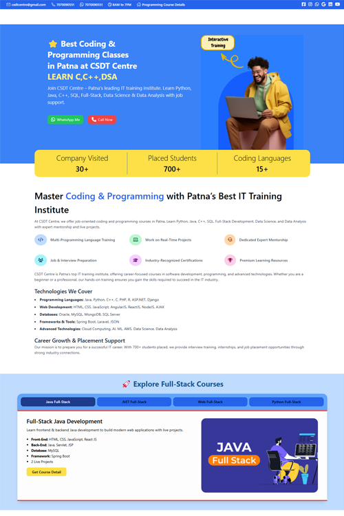 best training centre website design in chennai