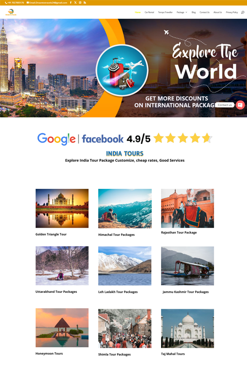 travel website design company in dhaka